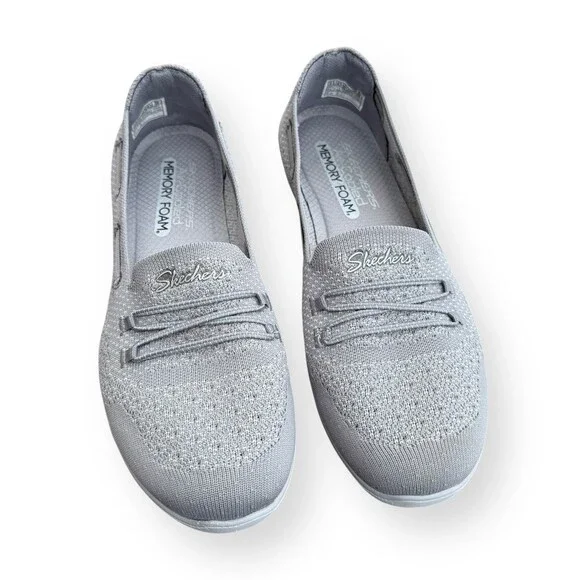 Skechers Newbury St Easily Adored Womens Slip-On Shoes Gray Size 9.5 Memory Foam - Picture 5 of 10